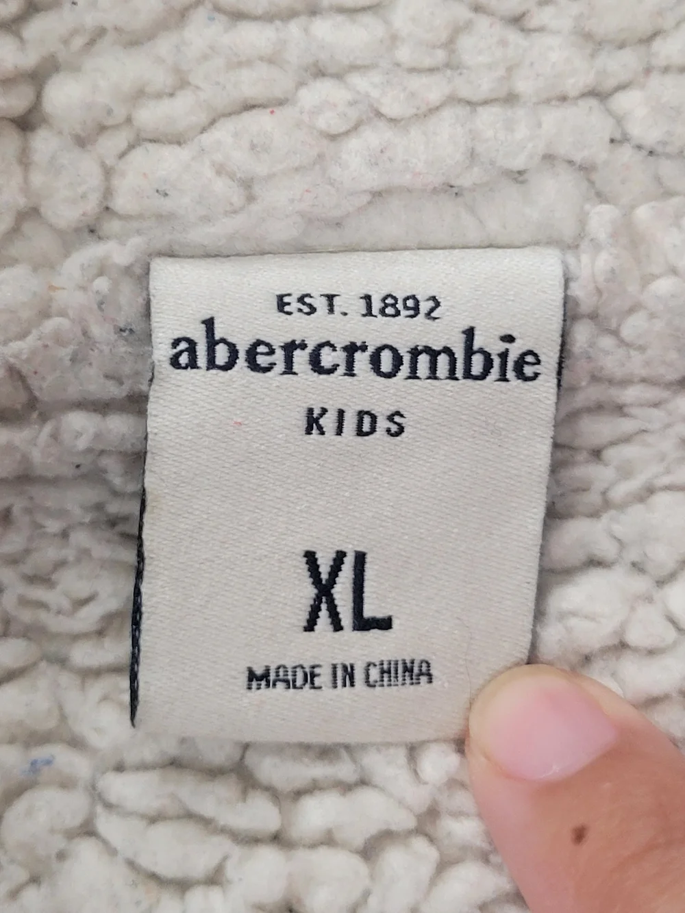 Abercrombie kids Navy Full-Zip Sherpa-Lined Jacket Size XL